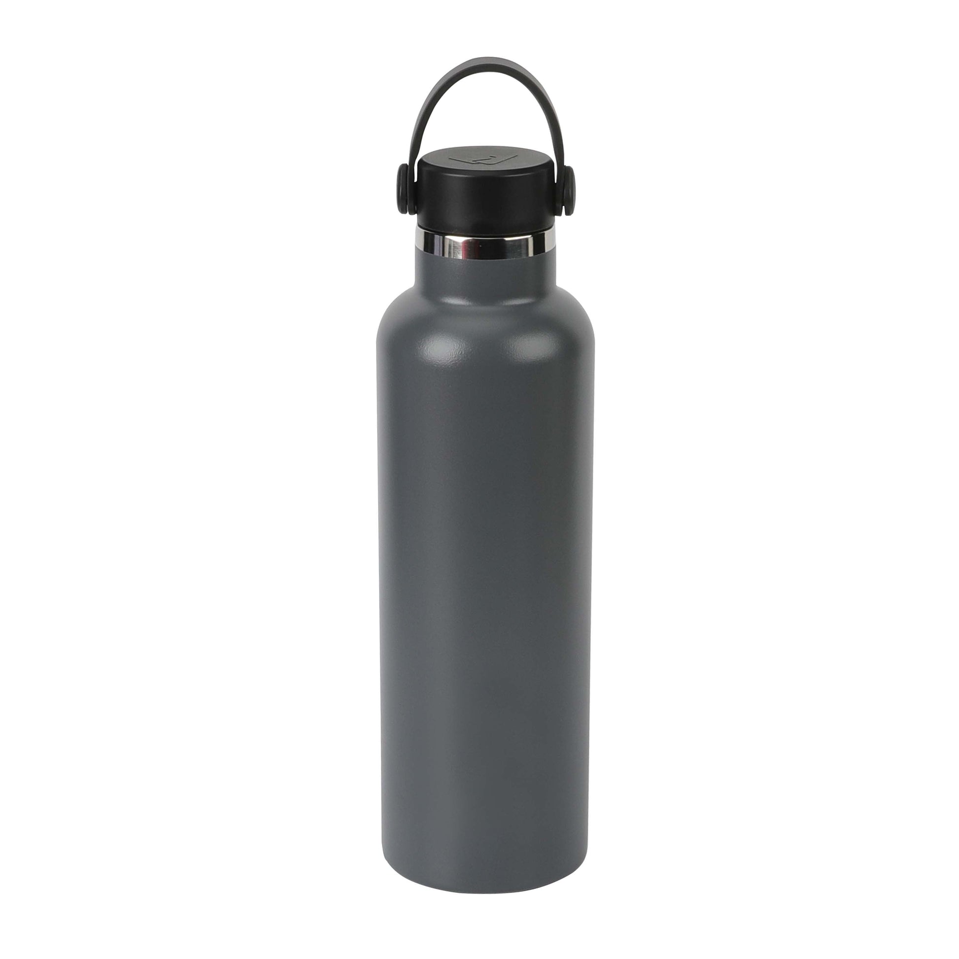 24 Fluid Ounces BPA FREE Double Wall Vacuum Sealed Stainless Steel Water Bottle with Handle, Gray