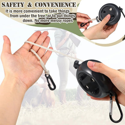 2 Pcs Tree Stand Gear Hoist 29.5 Ft Retractable Bow & Gear Hoist Bow Hunting Gear Accessories for Hunting Bow, Black