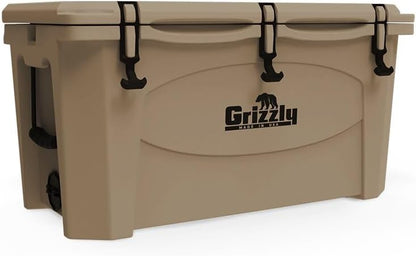 Grizzly 75 Cooler | 75 Qt Ice Chest Durable Rotomolded Insulated | Made in USA | Warranty for Life | for Beach Boat Camping Fishing Hunting | G75