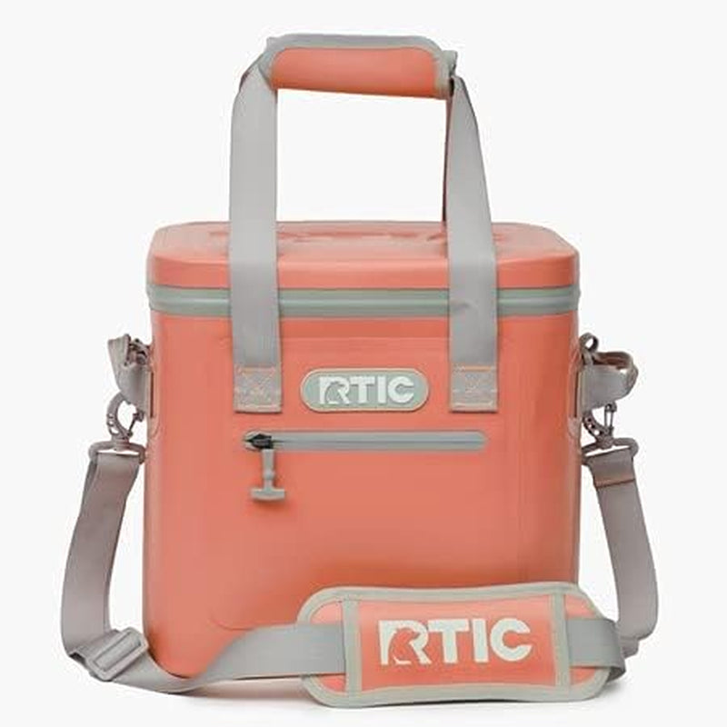 Soft Cooler 12, Insulated Bag, Leak Proof Zipper, Keeps Ice Cold for Days (Coral)