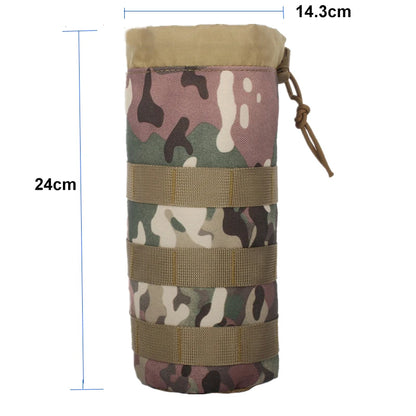 Outdoor Tactical Molle Water Bottle Pouch Portable Camping Water Kettle Bags for Backpack Vest Men'S Travel Cycling Camping Bag